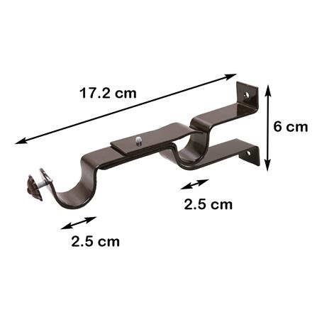 ขารับราง 2 ชั้น HOME LIVING STYLE 25 มม. สีโอ๊ค แพ็ก 2 ชิ้น_4