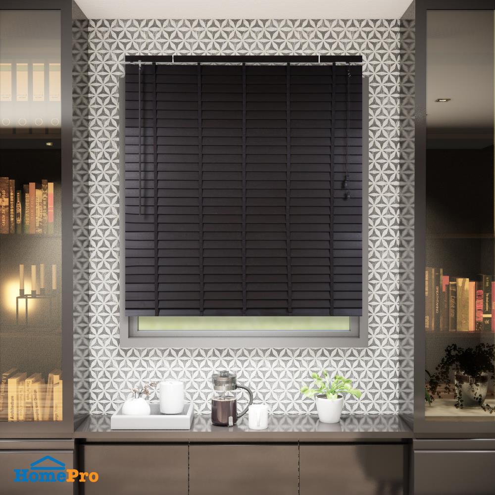 มู่ลี่ PVC HOME LIVING STYLE FAUX WOOD 120X130 ซม. สีน้ำตาลเข้ม