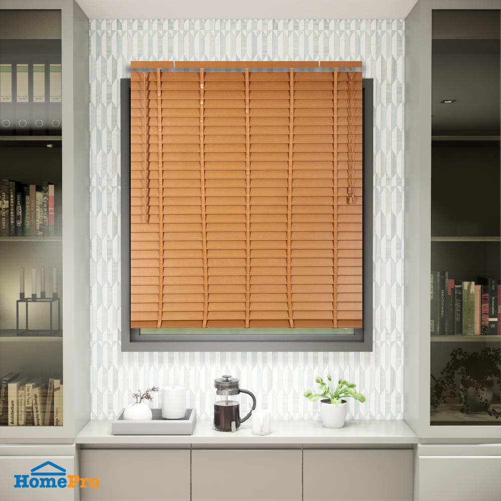 มู่ลี่ PVC HOME LIVING STYLE FAUX WOOD 120X130 ซม. สีน้ำตาล