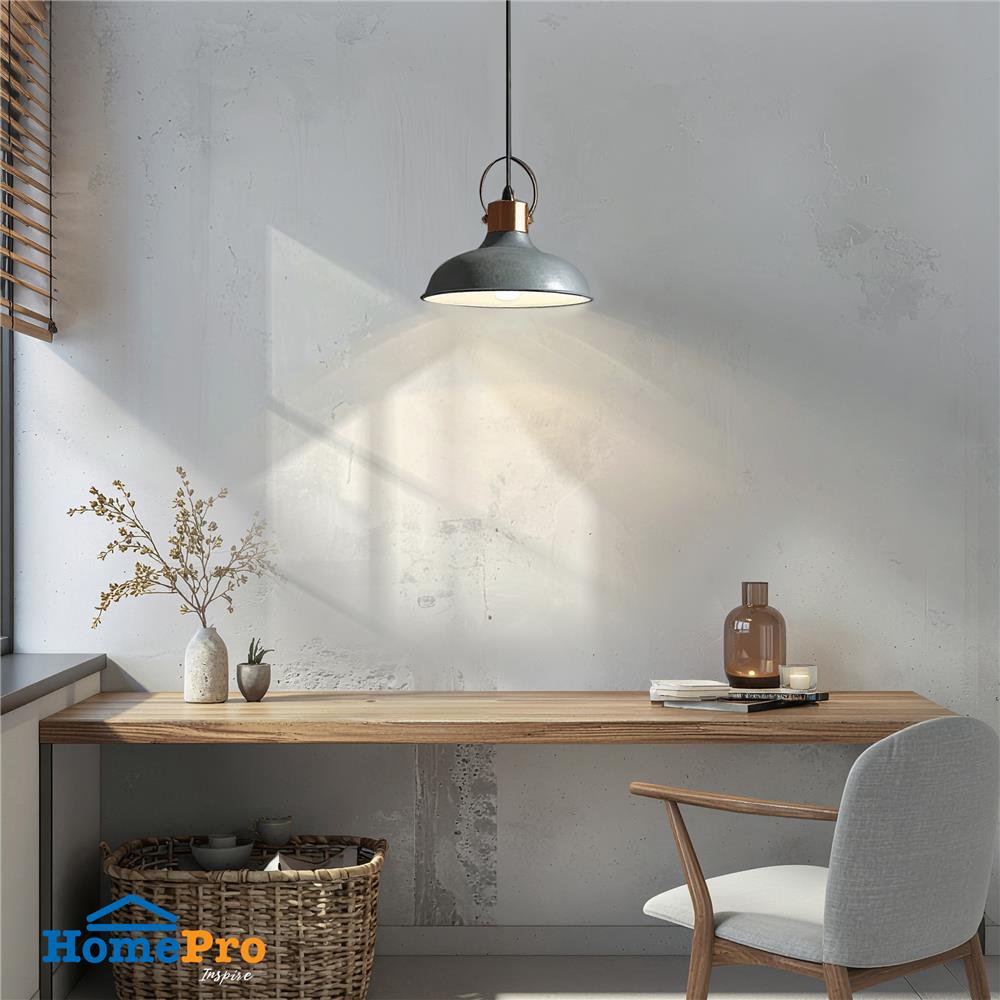 ไฟช่อ CARINI P180420-GREY โลหะ MODERN  สีเทา/กุหลาบทอง 1 หัว