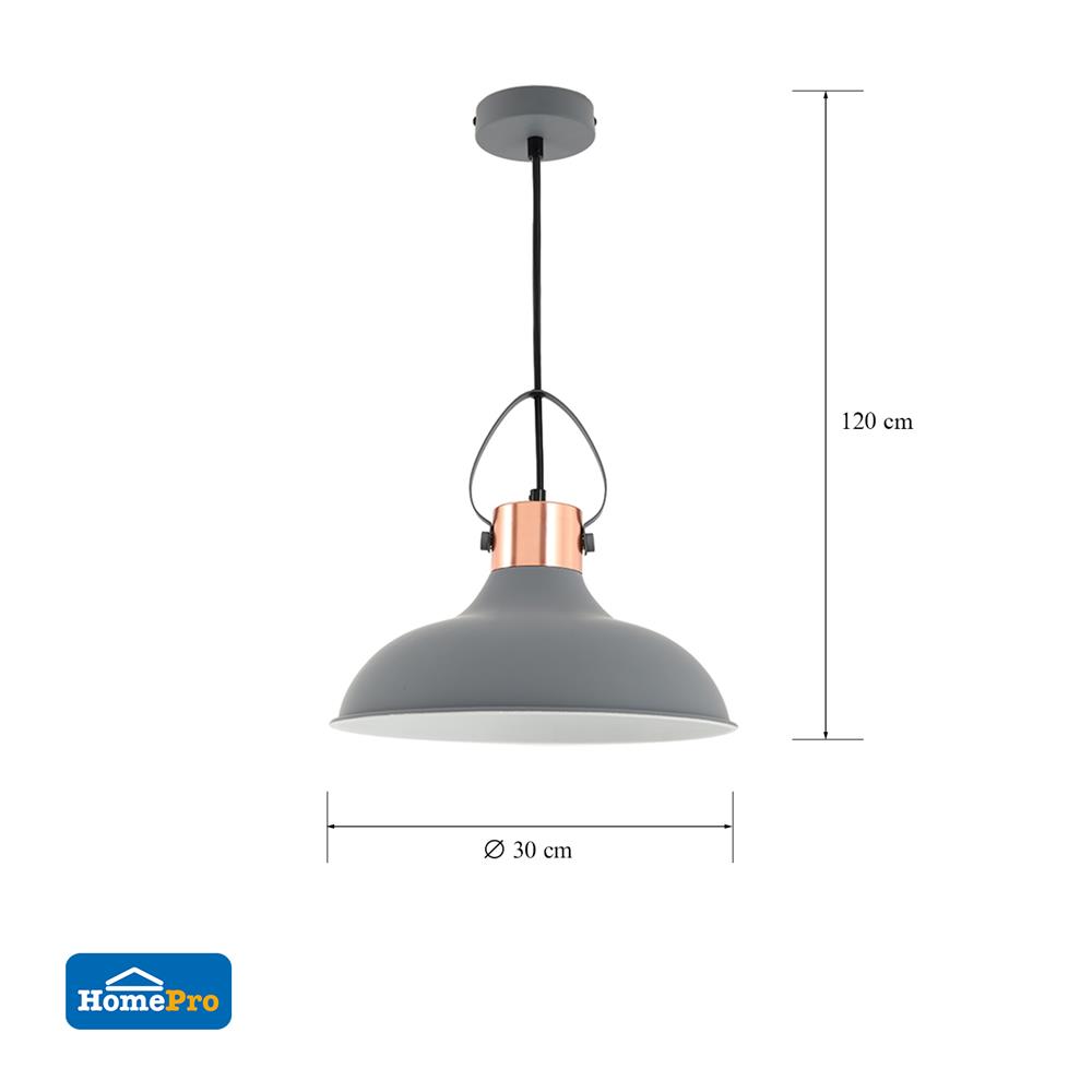 ไฟช่อ CARINI P180420-GREY โลหะ MODERN  สีเทา/กุหลาบทอง 1 หัว