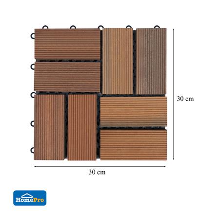 ทางเท้าไม้เต็ง ลายสี่เหลี่ยมสลับใหญ่ ME LIVING 30X30 ซม._5