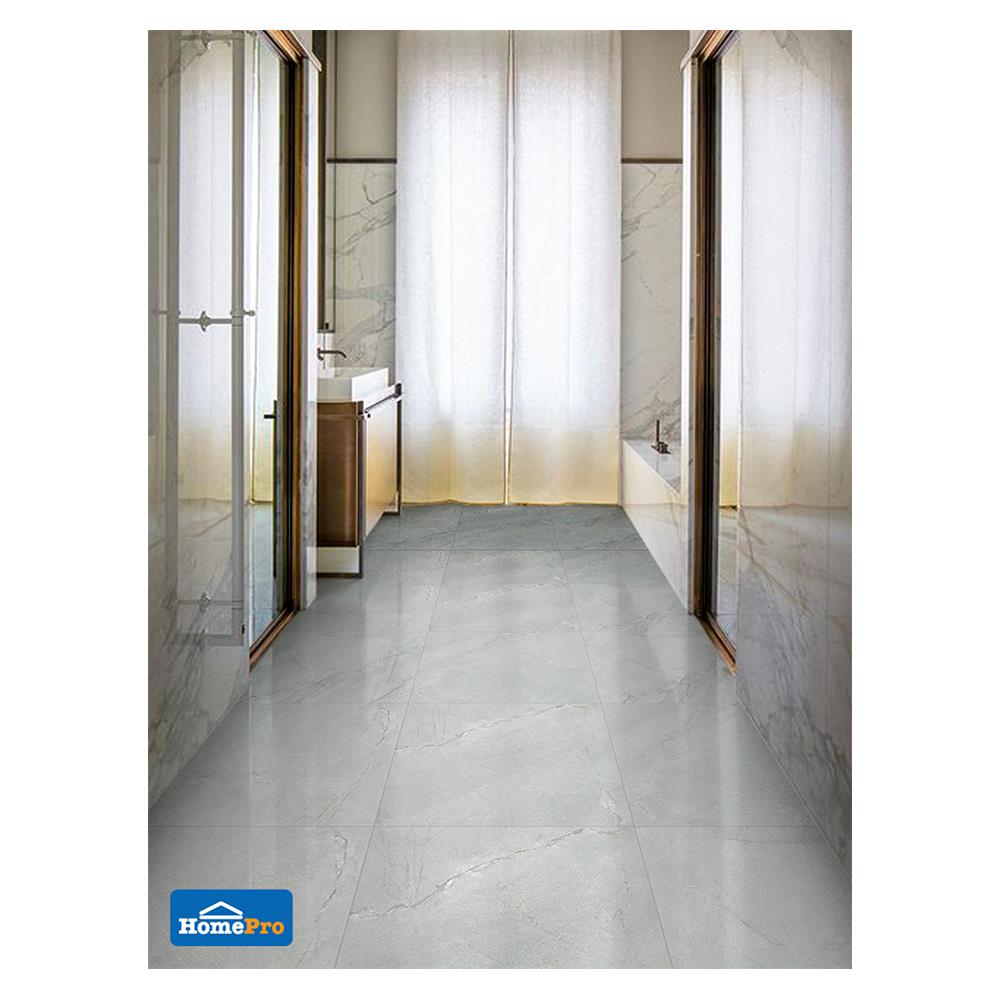 กระเบื้องพื้นพอร์ซเลน 60x60 ซม. CERGRES เรนาโต้ เกรย์ A 1.44M2