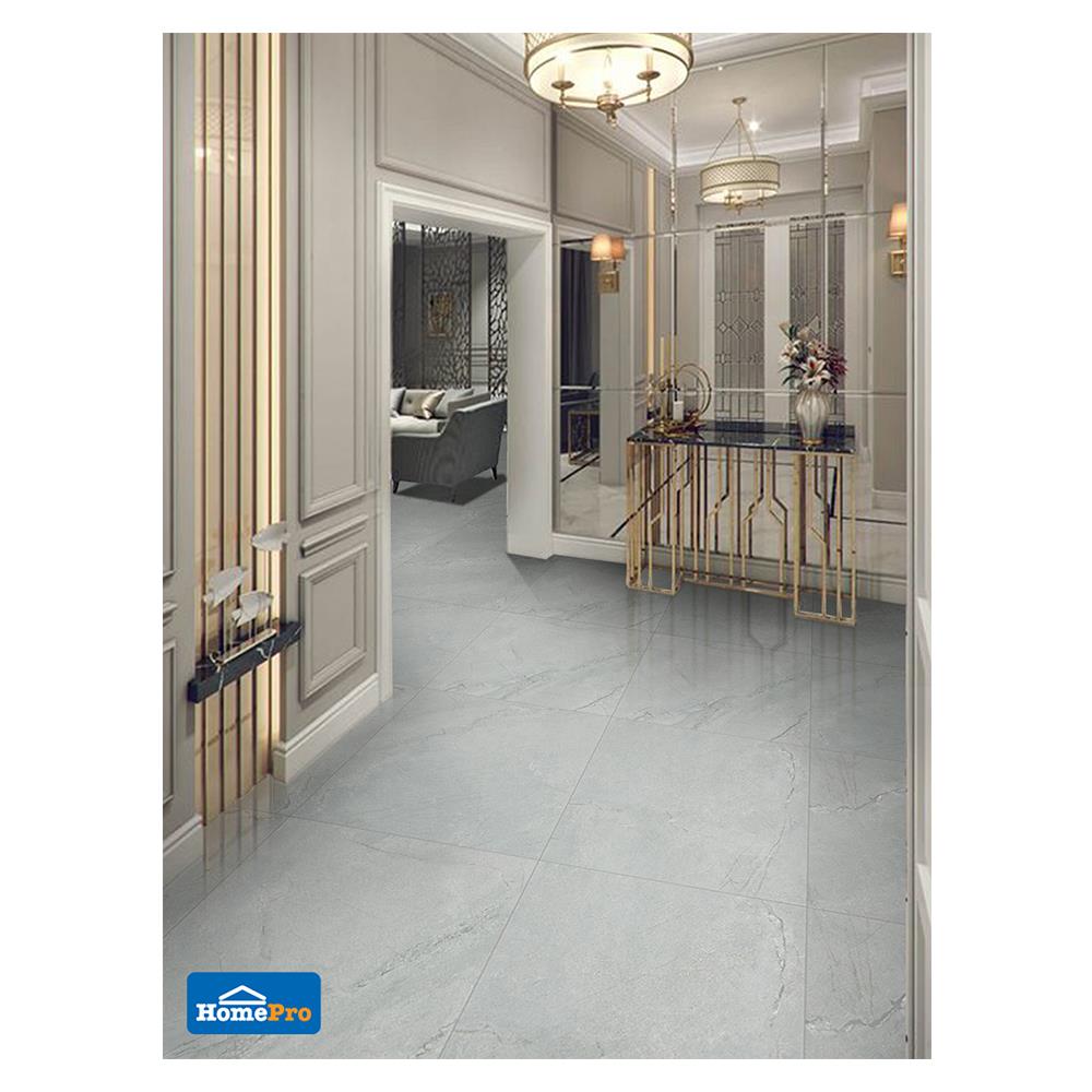 กระเบื้องพื้นพอร์ซเลน 60x60 ซม. CERGRES เรนาโต้ เกรย์ A 1.44M2