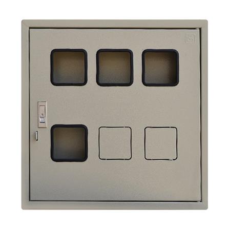 ตู้เหล็กใส่มิเตอร์ 6ช่อง มีกุญแจล็อค SIM