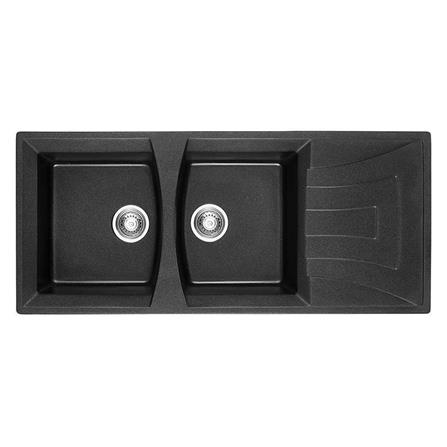 ซิงค์ฝัง 2หลุม 1ที่พัก TECNOPLUS GIN 2B1D แกรนิต สีดำ_0