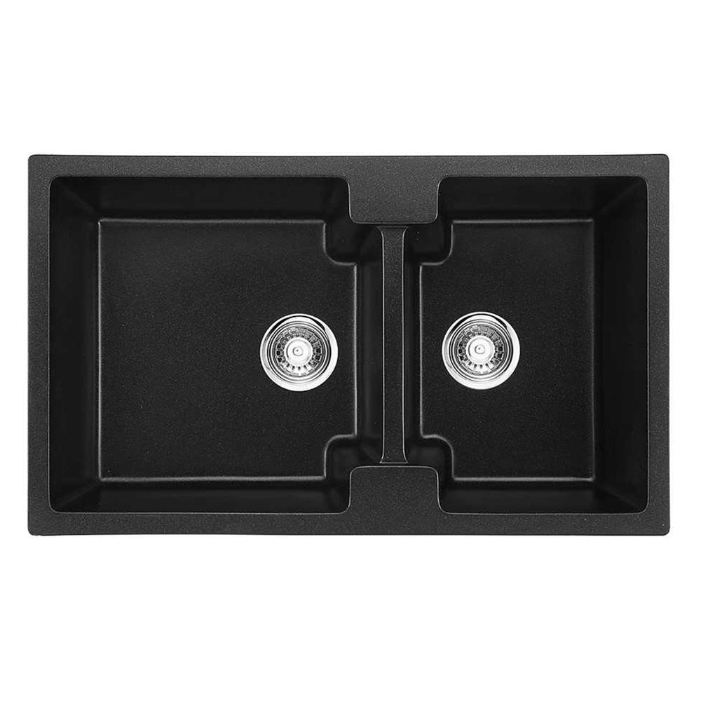 ซิงค์ฝัง 2หลุม TECNOPLUS GIN 2B แกรนิต สีดำ