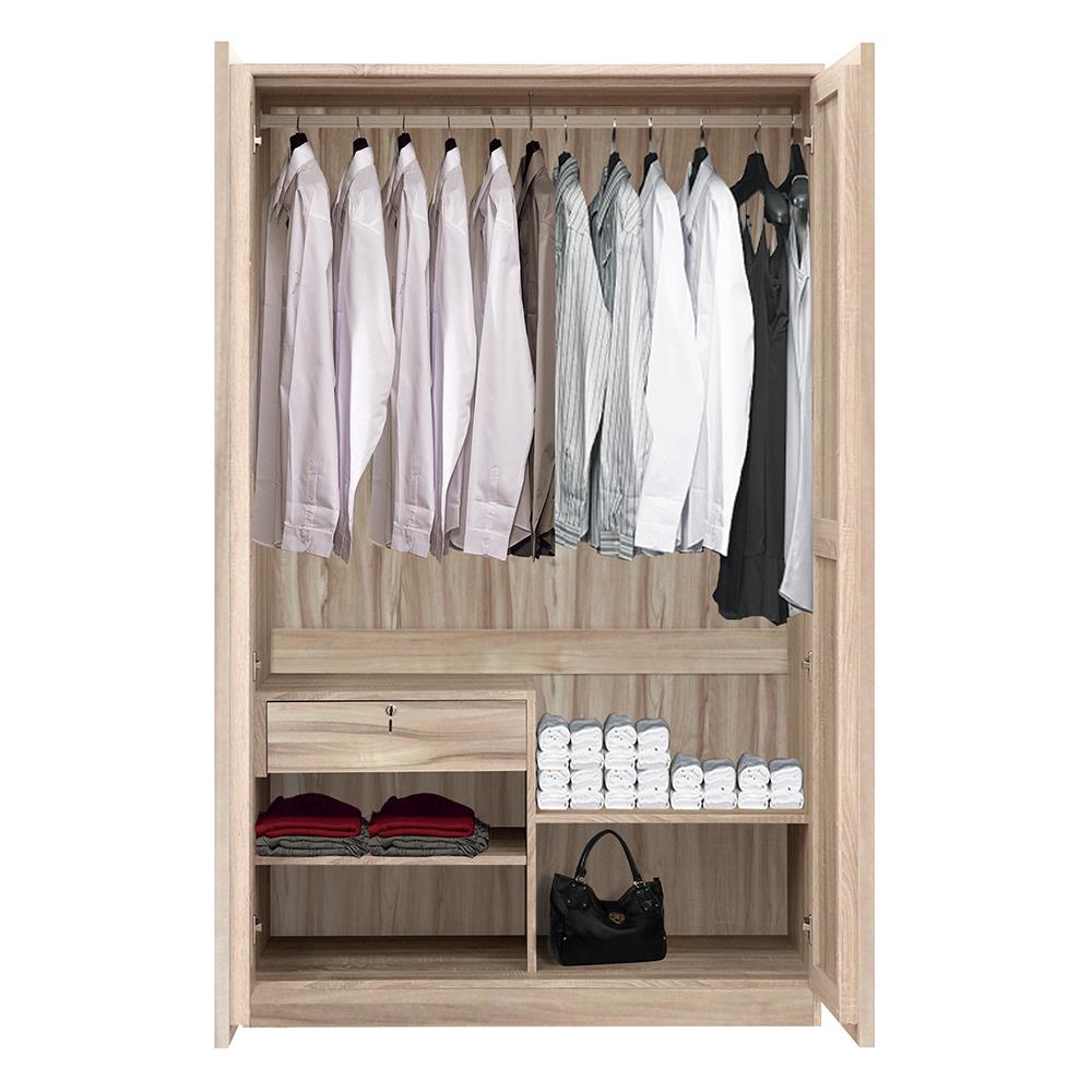 ตู้เสื้อผ้า 2 บานเปิด BURO AMPLE WO-120 120 ซม. สีอโรม่าโอ๊ค