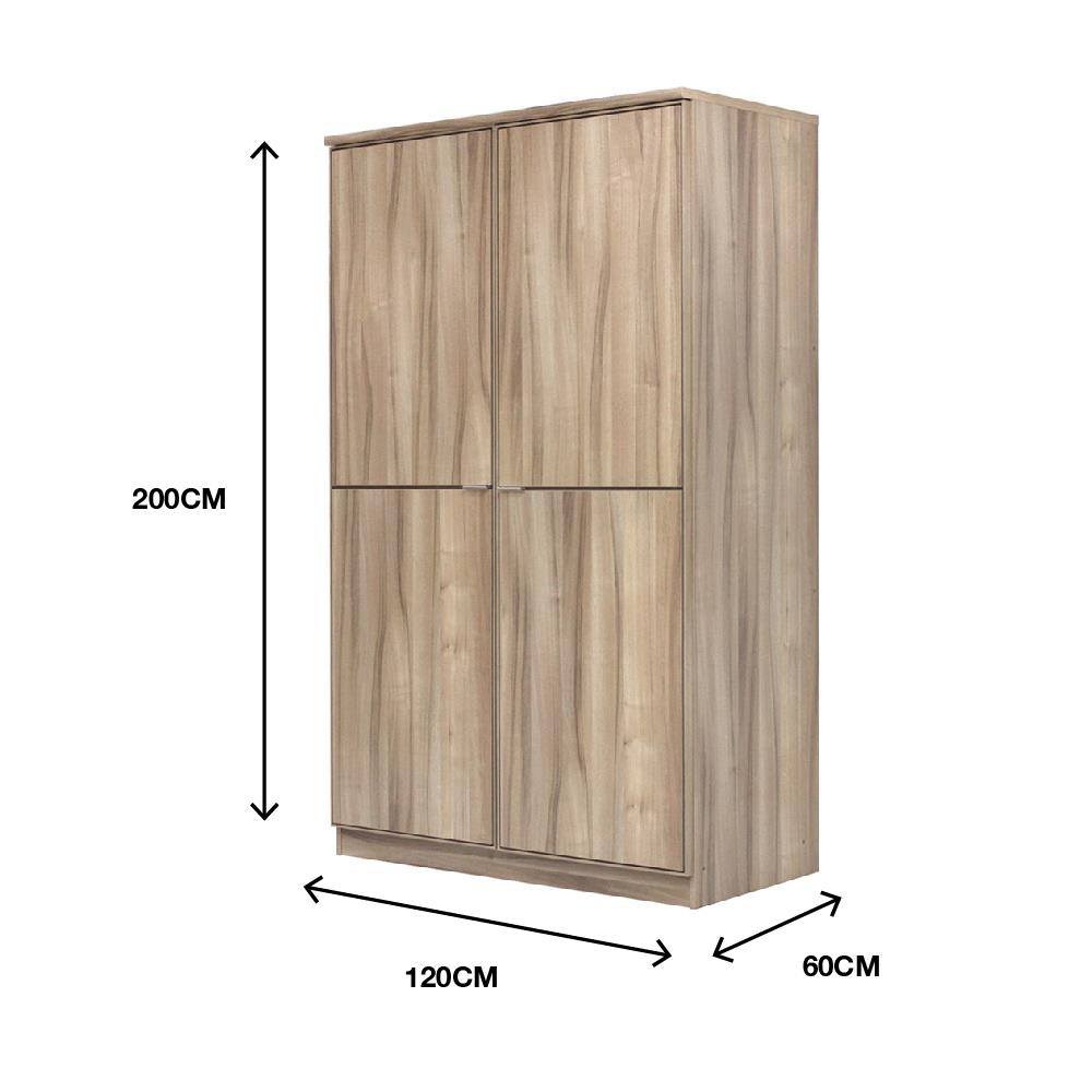 ตู้เสื้อผ้า 2 บานเปิด BURO AMPLE WO-120 120 ซม. สีอโรม่าโอ๊ค