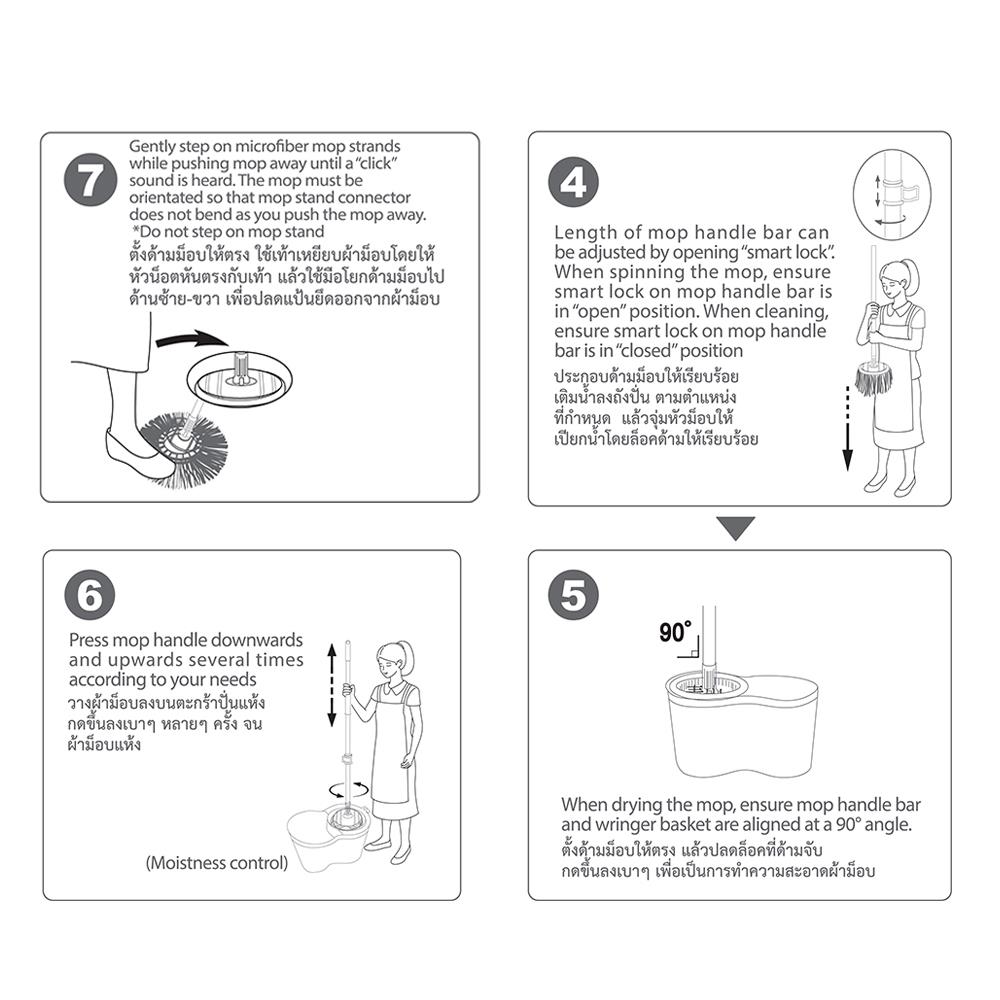 ชุดอุปกรณ์ถังปั่นพร้อมไม้ม็อบ FARCENT LIGHTWEIGHT สีเขียว