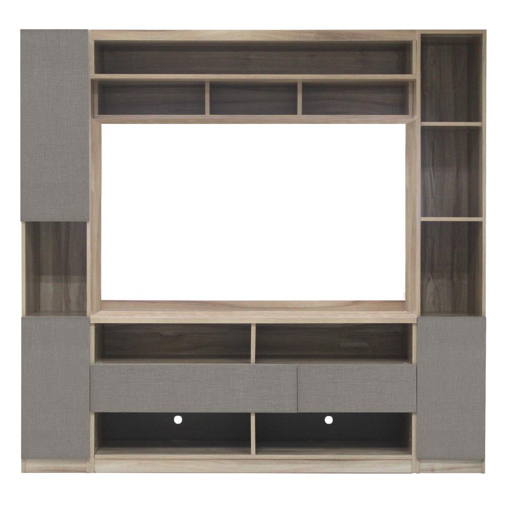 ตู้วางทีวี BURO FUSE 200 ซม. สีอโรม่า โอ๊ค/เทา