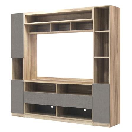 ตู้วางทีวี BURO FUSE 200 ซม. สีอโรม่า โอ๊ค/เทา_1