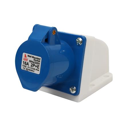 เพาเวอร์ปลั๊กตัวเมียติดผนัง SUMO 3 ขา P1-113 16 แอมป์ สีน้ำเงิน