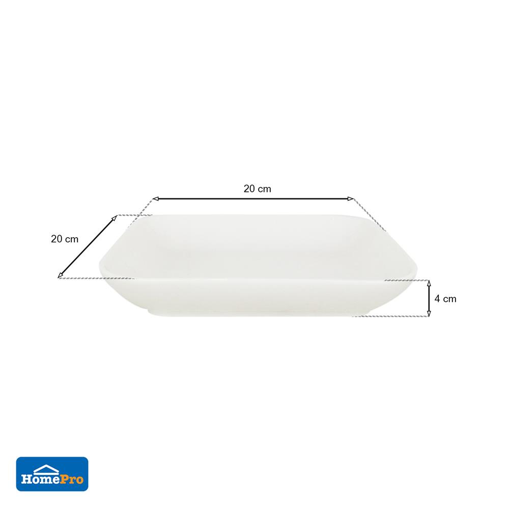 จาน PORCELAIN เหลี่ยม 8" KECH SNOW DESIGN