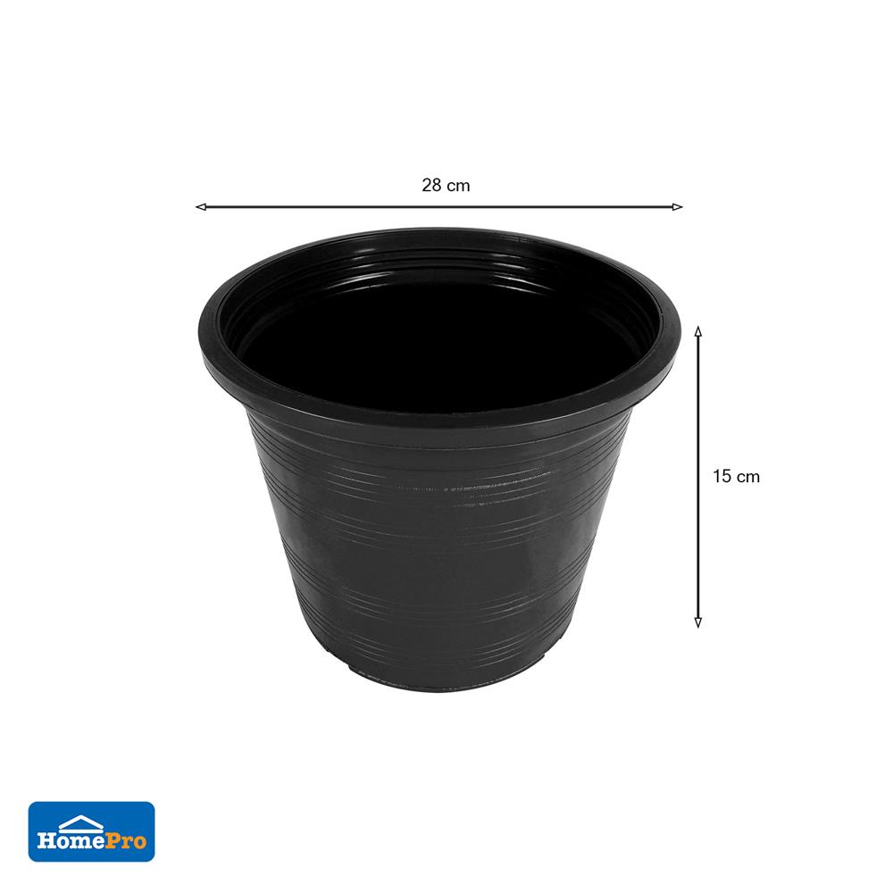 กระถางต้นไม้ SPRING 11 นิ้ว สีดำ 50 ใบ