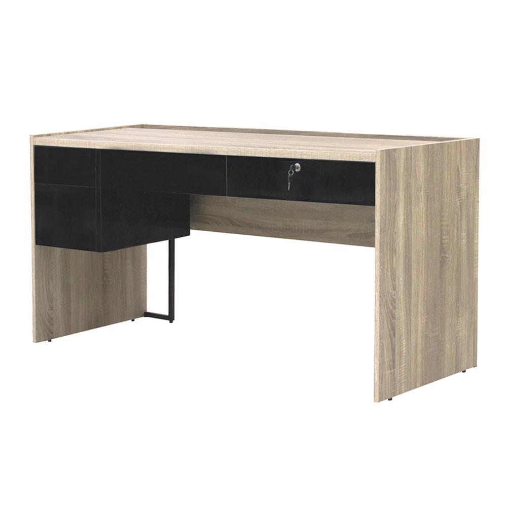 โต๊ะทำงานไม้ BURO DK-150N สีโซลิดโอ๊ค/ดำ