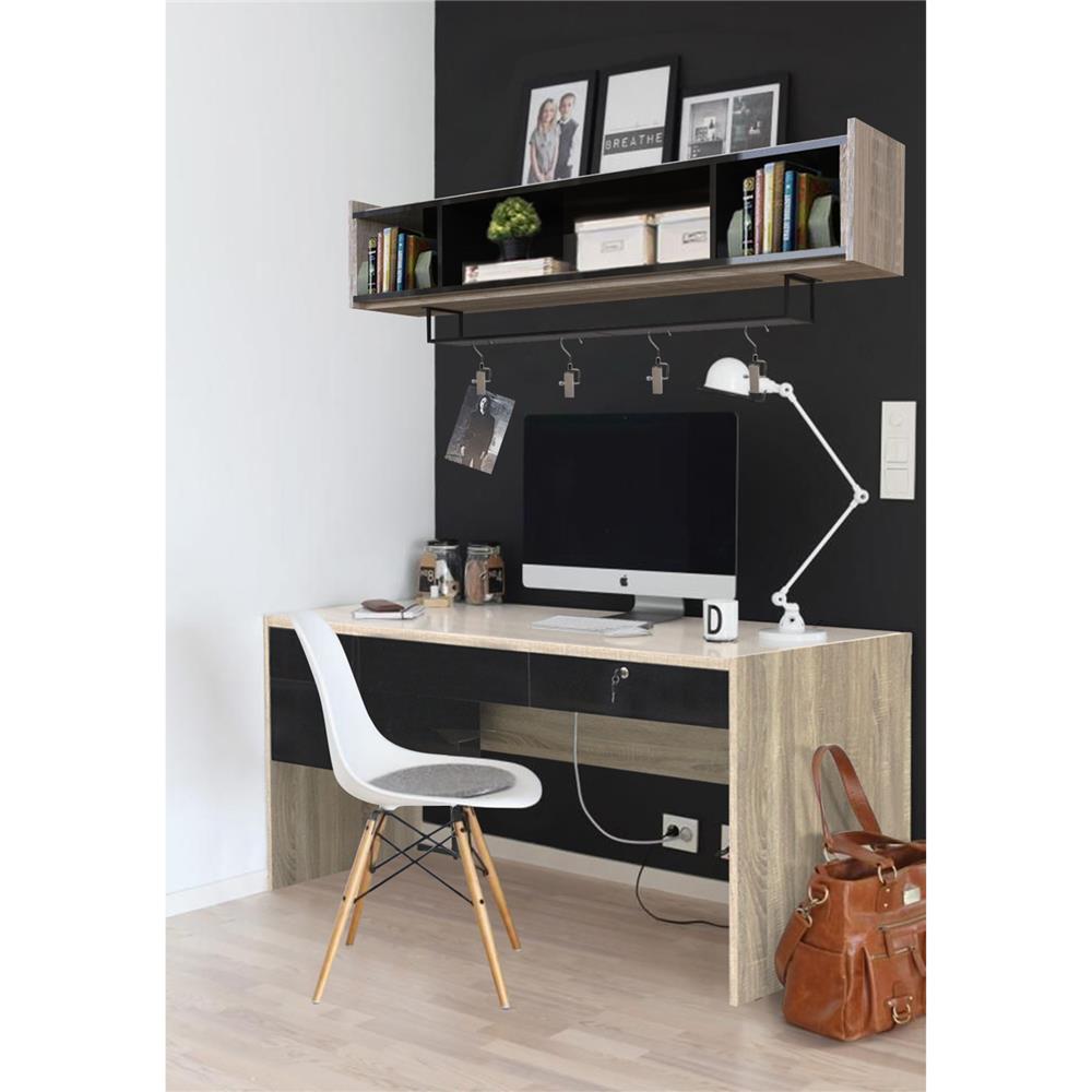 โต๊ะทำงานไม้ BURO DK-150N สีโซลิดโอ๊ค/ดำ