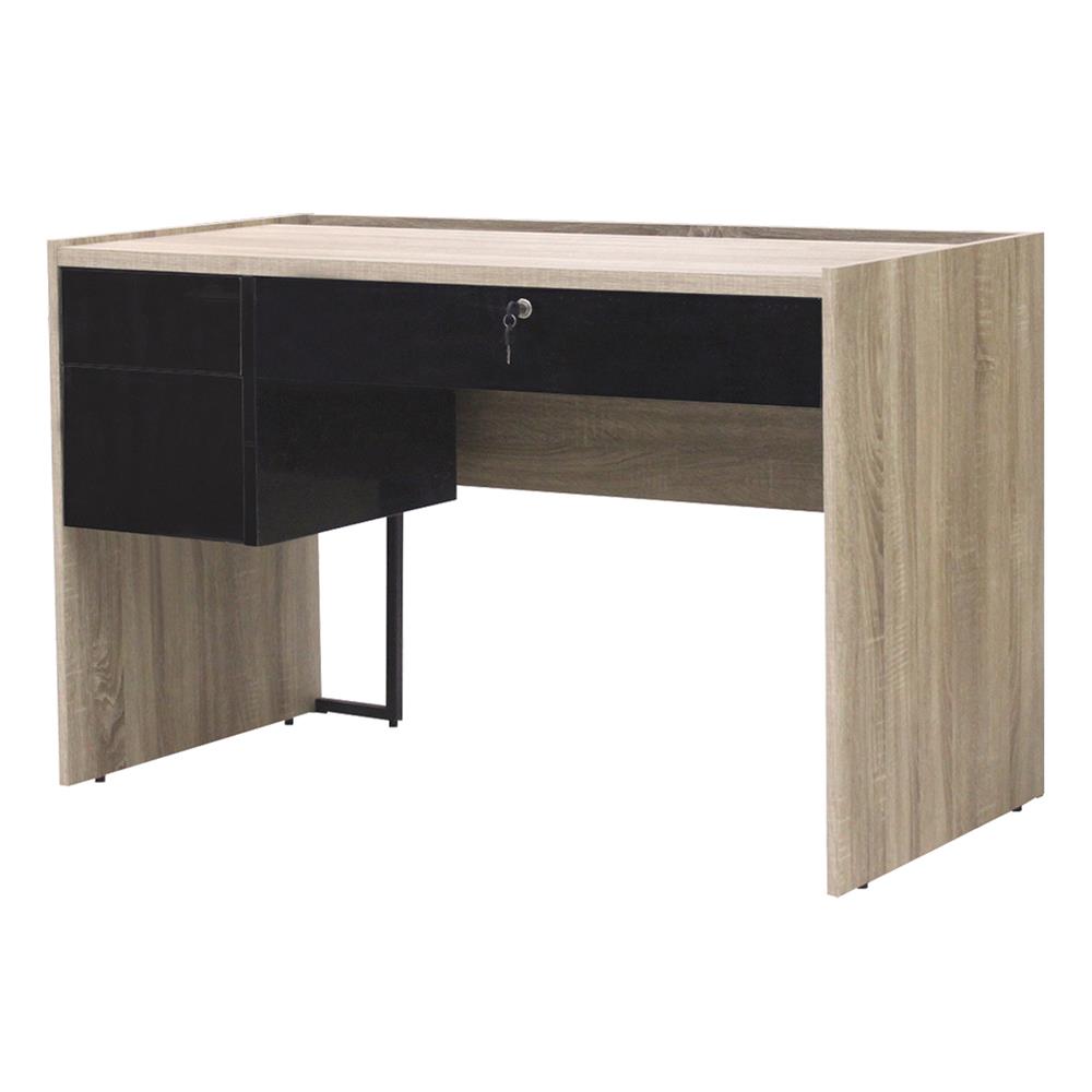 โต๊ะทำงาน BURO DK-120N สีโซลิดโอ๊ค/ดำ