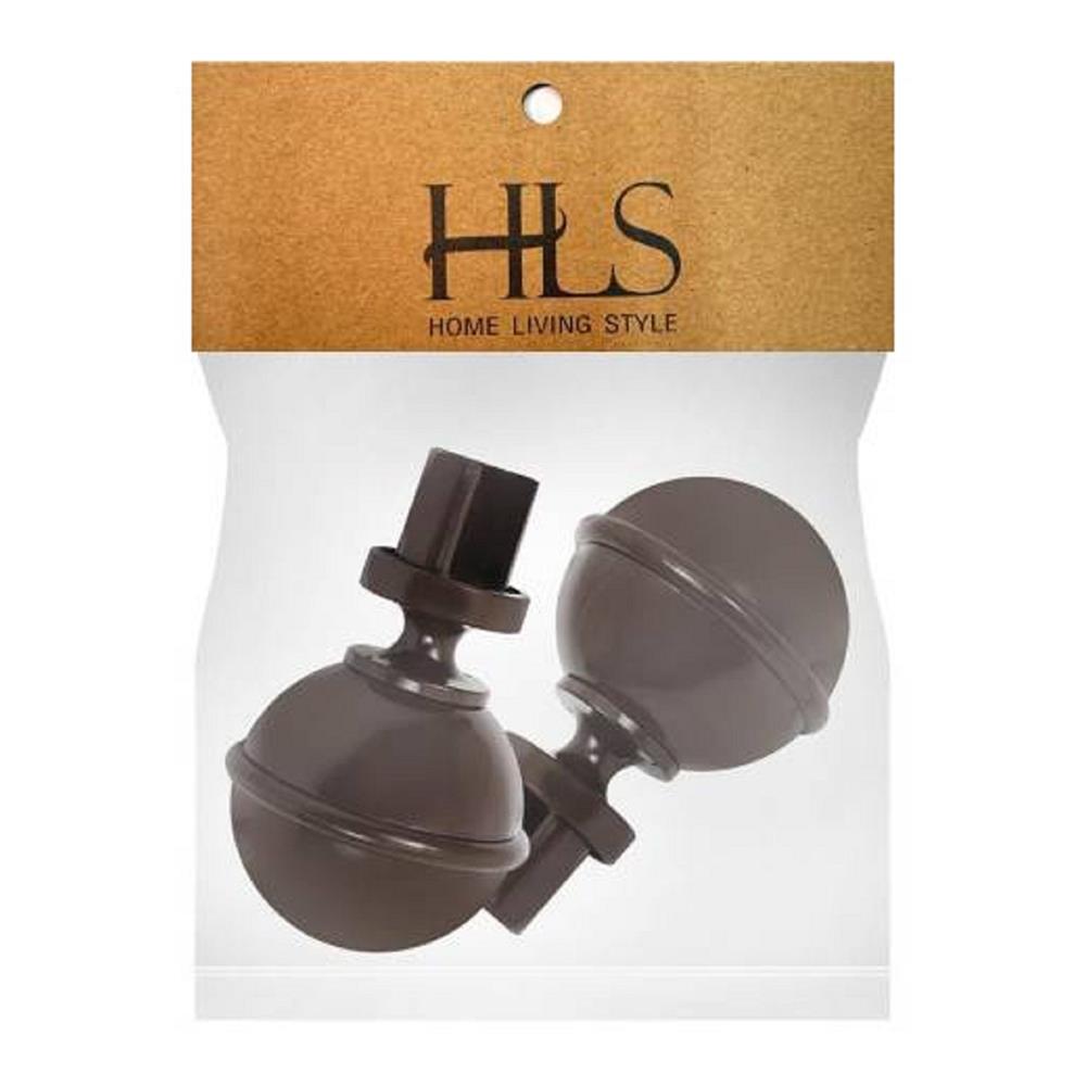 หัว-ท้ายรางม่าน HOME LIVING STYLE S2807-26 25 มม. สีโอ๊ค แพ็ก 2 ชิ้น