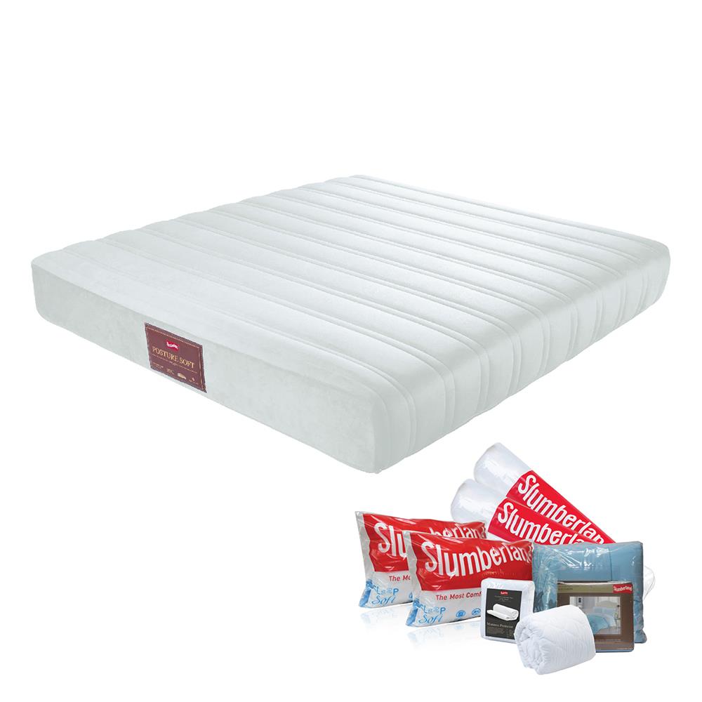 ที่นอน 6 ฟุต SLUMBERLAND POSTURE SOFT พร้อมชุดเครื่องนอน 11 ชิ้น