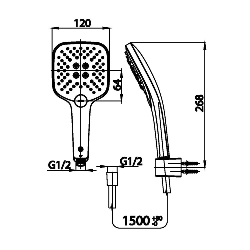 ชุดฝักบัวสายอ่อน 3 ระดับ COTTO รุ่น ZH018(HM) สีโครม