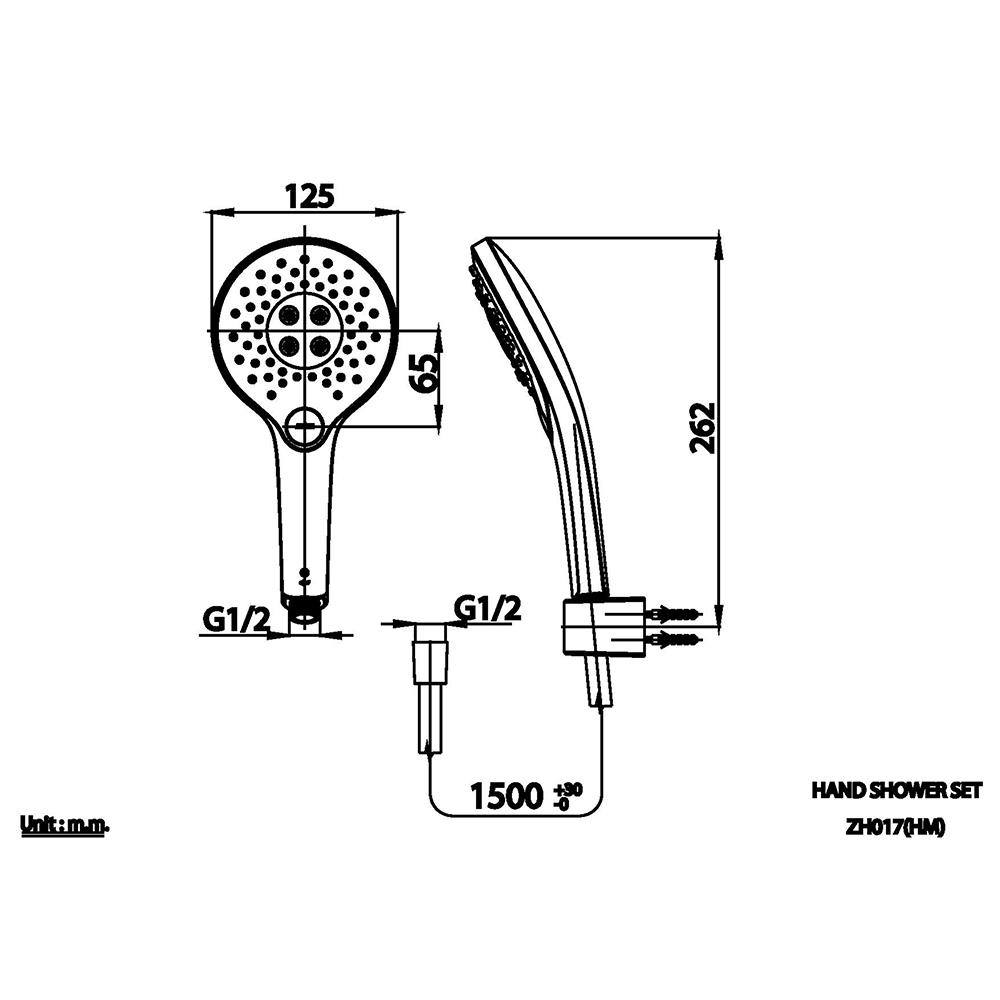 ชุดฝักบัวสายอ่อน 3 ระดับ COTTO รุ่น ZH017(HM) สีโครม