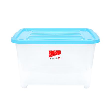 กล่องเก็บของ มีล้อ ฝาล็อค STACKO S105 A 100 ลิตร 50x70x42 ซม. สีฟ้า_1