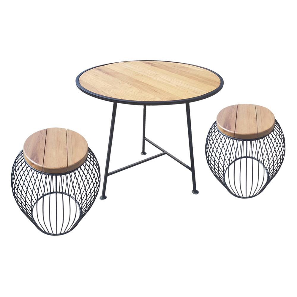 ชุดสนามไม้สัก 2 ที่นั่ง SPRING BIRD CAGE สีไม้ธรรมชาติ