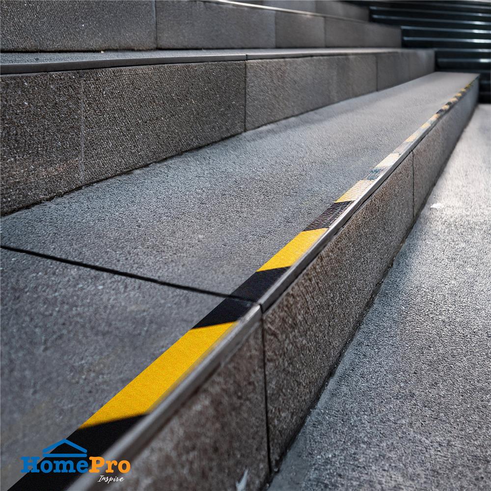 เทปกันลื่น PACK IN 1 นิ้ว x 2 ม. สีเหลืองดำ