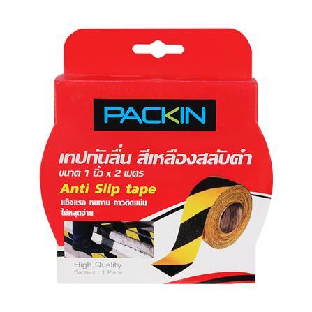 เทปกันลื่น PACK IN 1 นิ้ว x 2 ม. สีเหลืองดำ_1