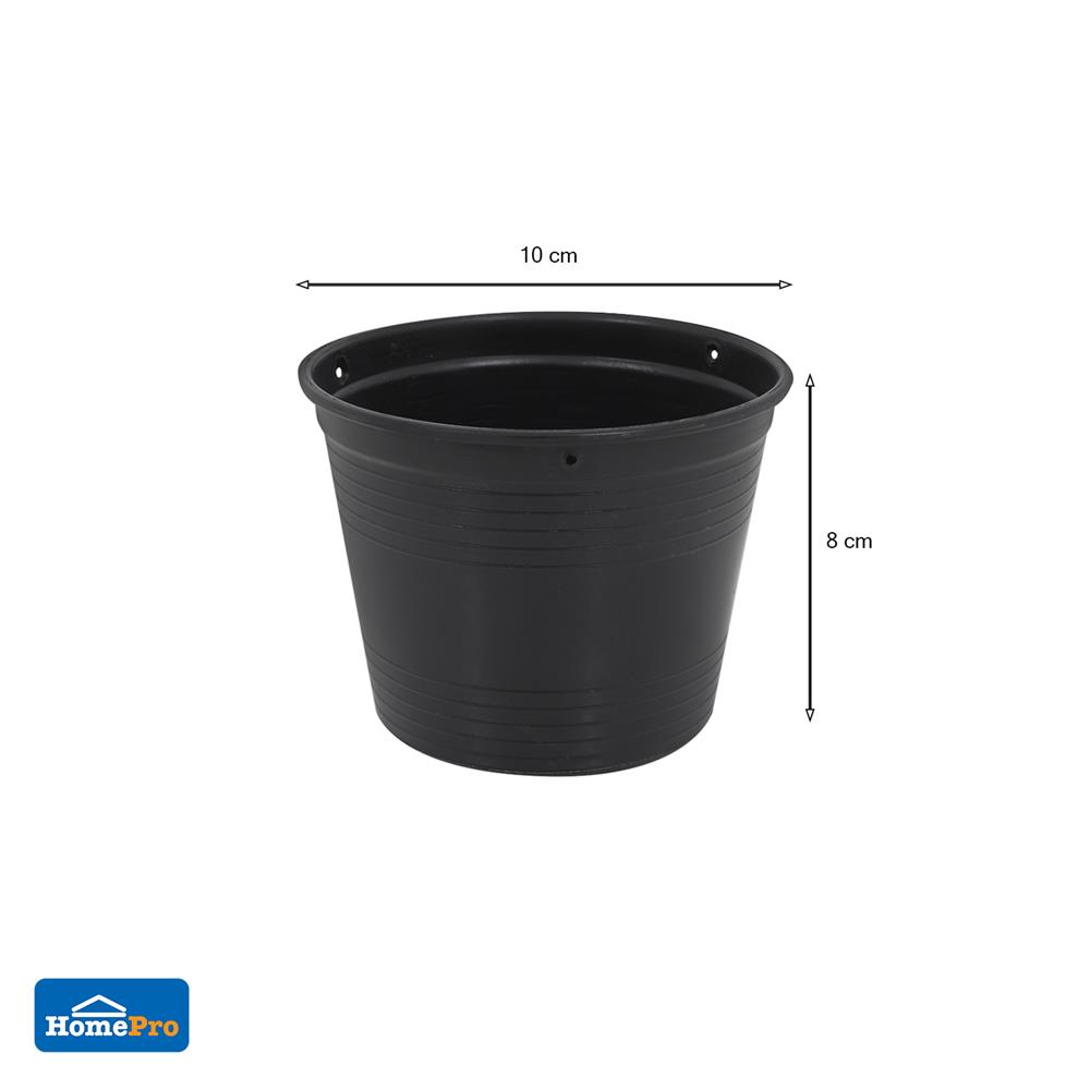 กระถางต้นไม้ SPRING 4 นิ้ว สีดำ 1 ใบ
