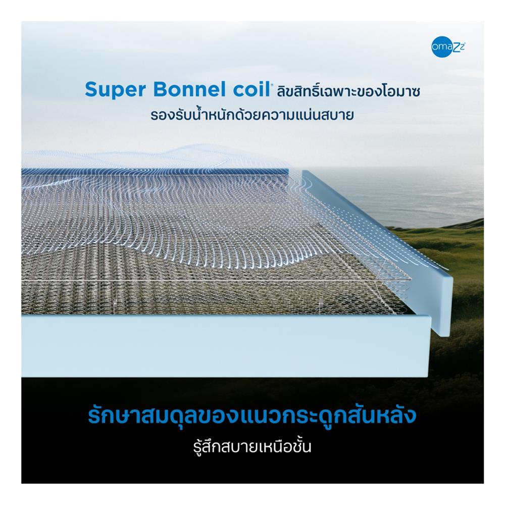 ที่นอน 6 ฟุต OMAZZ ORGANIQUE PLUS (พร้อมหมอนหนุน 2 ใบ)