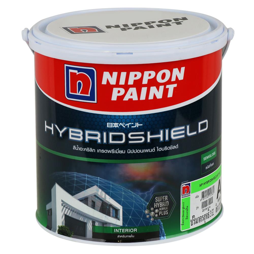 สีน้ำทาภายใน NIPPON PAINT HYBRIDSHIELD BASE A กึ่งเงา 1 แกลลอน