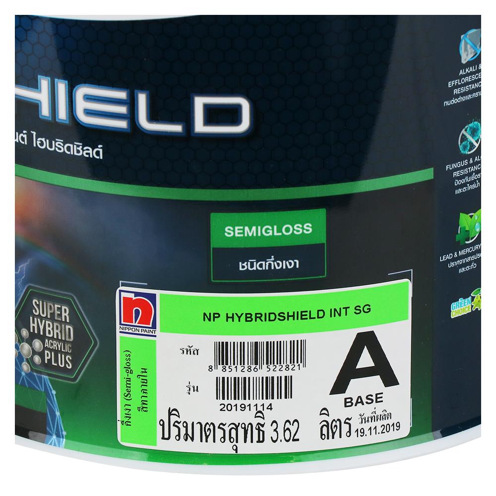 สีน้ำทาภายใน NIPPON PAINT HYBRIDSHIELD BASE A กึ่งเงา 1 แกลลอน
