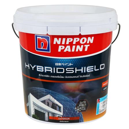 สีน้ำทาภายนอก ชนิดกึ่งเงา NIPPON PAINT HYBRIDSHIELD BASE B สีขาว 2.5 แกลลอน
