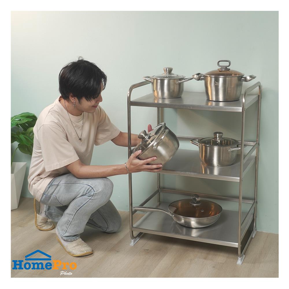 ชั้นวางจานสเตนเลส 3ชั้น 60x45x88ซม. KECH
