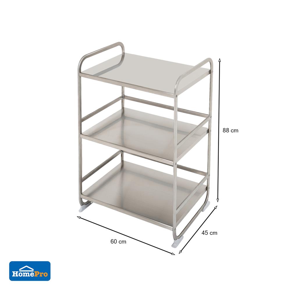 ชั้นวางจานสเตนเลส 3ชั้น 60x45x88ซม. KECH