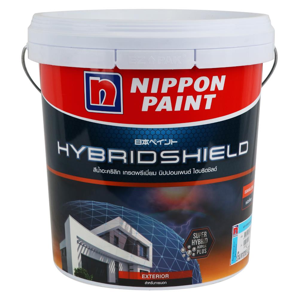 สีน้ำทาภายนอก ชนิดกึ่งเงา NIPPON PAINT HYBRIDSHIELD BASE D สีขาว 2.5 แกลลอน