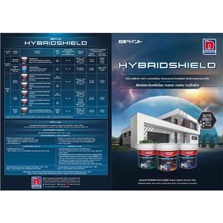 สีน้ำทาภายนอก ชนิดกึ่งเงา NIPPON PAINT HYBRIDSHIELD BASE A สีขาว 2.5 แกลลอน_1