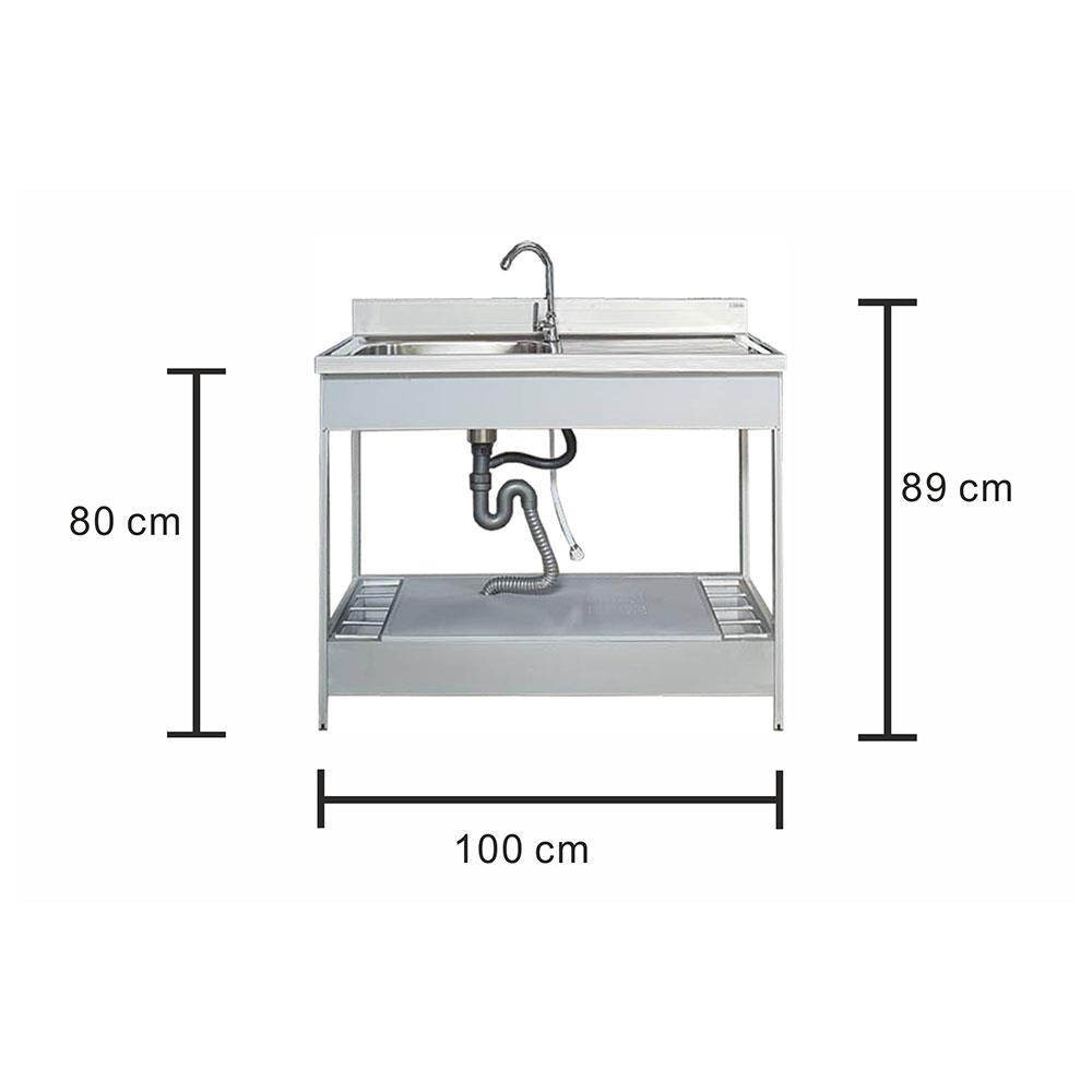 ซิงค์ขาตั้ง 1หลุม 1ที่พัก CABIN SIENA10055 สเตนเลส