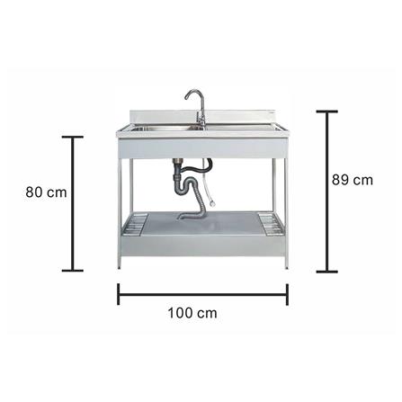 ซิงค์ขาตั้ง 1หลุม 1ที่พัก CABIN SIENA10055 สเตนเลส_3