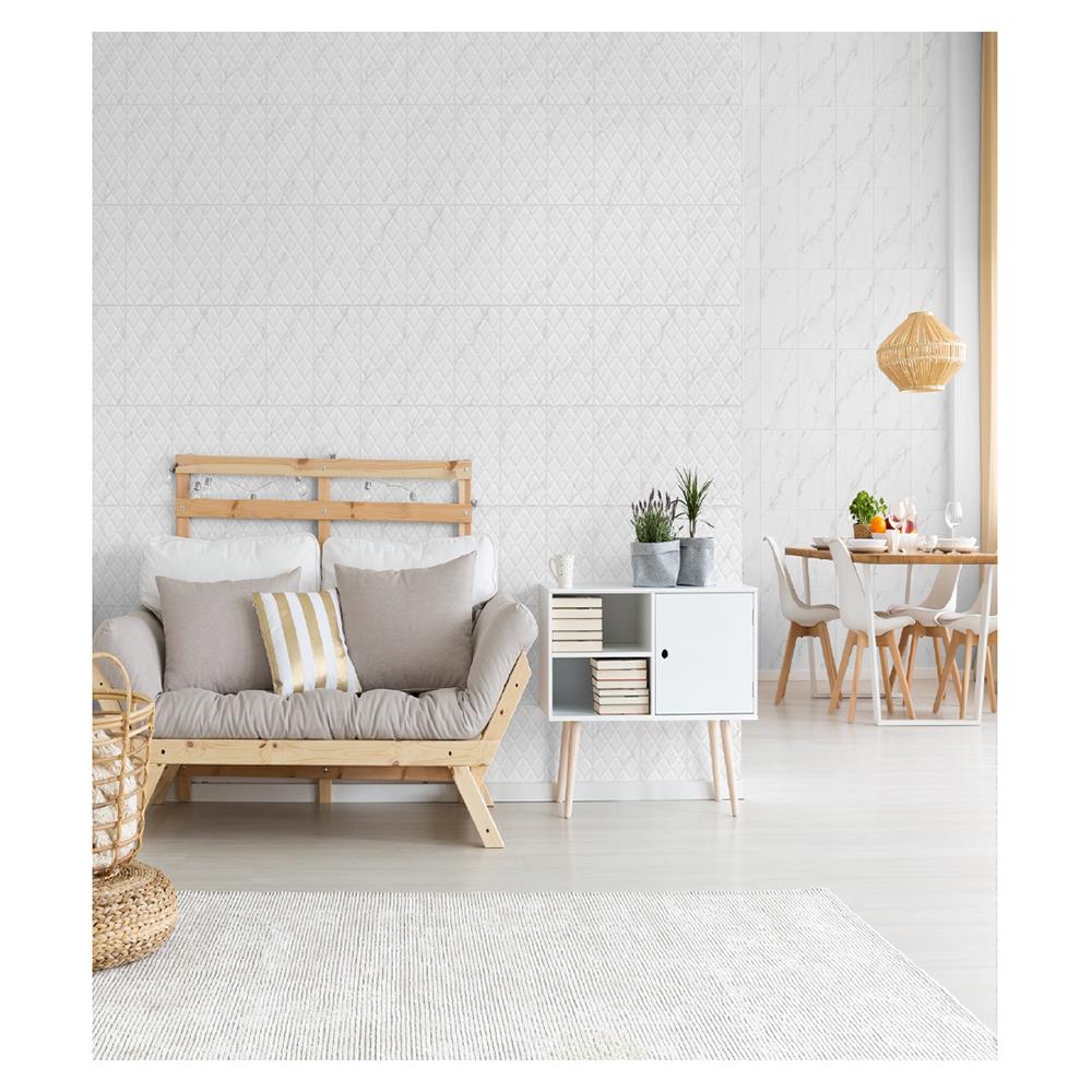 กระเบื้องผนัง 8x12 นิ้ว COTTO มิลเนอร์ ไดมอนด์ ขาว 1M2