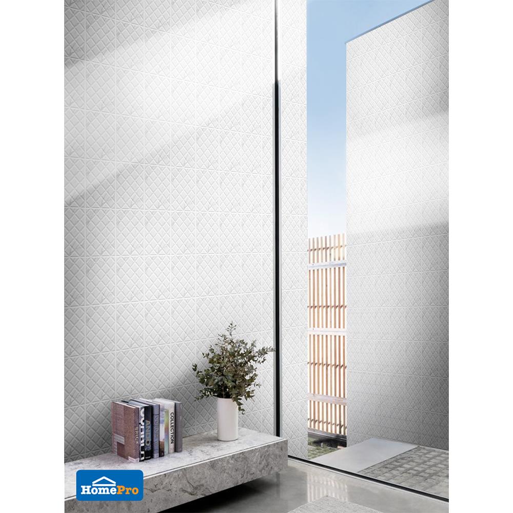 กระเบื้องผนัง 8x12 นิ้ว COTTO มิลเนอร์ ไดมอนด์ ขาว 1M2