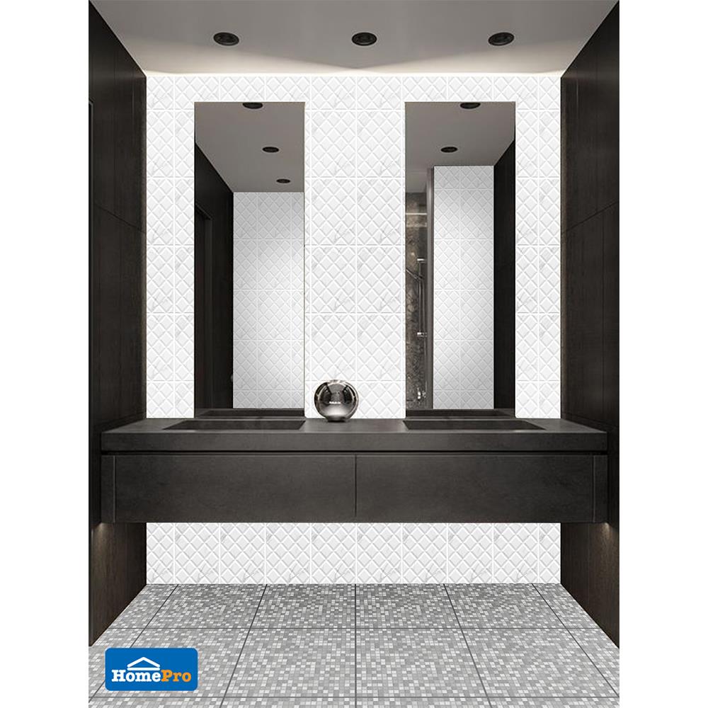 กระเบื้องผนัง 8x12 นิ้ว COTTO มิลเนอร์ ไดมอนด์ ขาว 1M2