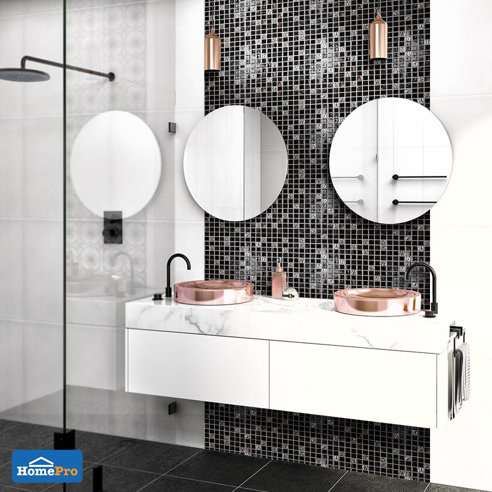 โมเสคแก้ว 30x30 ซม. HPR-184 สีดำ