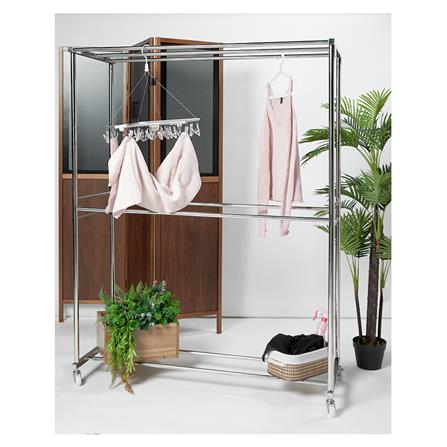 ราวตากผ้าสเตนเลสมีล้อ 5 เส้น PLIM 127x56x162 ซม._5