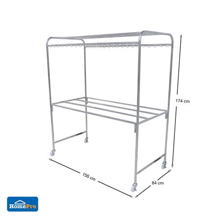 ราวตากผ้าสเตนเลสมีล้อล็อกได้ 8 เส้น PLIM 156 ซม._7