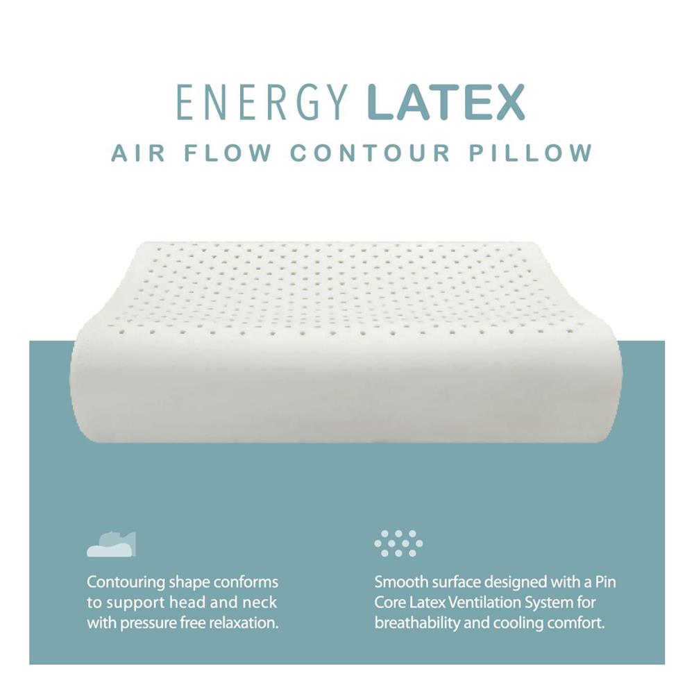 หมอนสุขภาพ ยางพารา SANTAS AIR FLOW CONTOUR 15x24 นิ้ว สีขาว