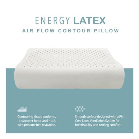หมอนสุขภาพ ยางพารา SANTAS AIR FLOW CONTOUR 15x24 นิ้ว สีขาว_2