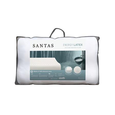 หมอนสุขภาพ ยางพารา SANTAS AIR FLOW CONTOUR 15x24 นิ้ว สีขาว_1